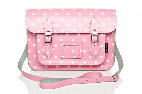 Модная розовая сумка-сэтчел в белый горошек из коллекции сумок 2013 от Zatchel