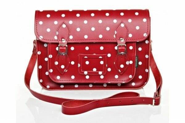 Модная красная сумка-сэтчел в белый горошек из коллекции сумок 2013 от Zatchel