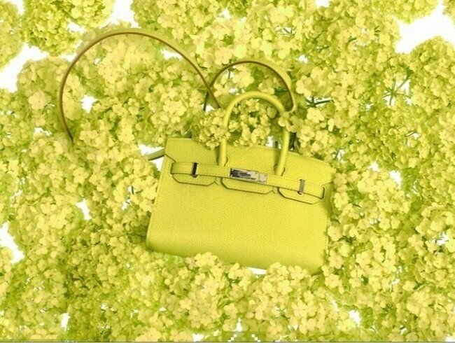 Удобная и стильная сумка лимонного цвета от Hermès Tiny Kelly and Birkin 2013
