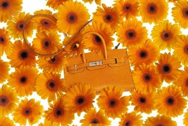 Стильная сумка модного оранжевого цвета с короткими ручками в комплекте с длинным ремнем от Hermès Tiny Kelly and Birkin 2013
