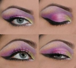 Красивые стрелки на глазах для розового макияжа