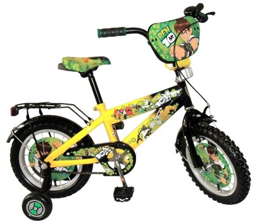 Детский велосипед с вспомогательными колесами