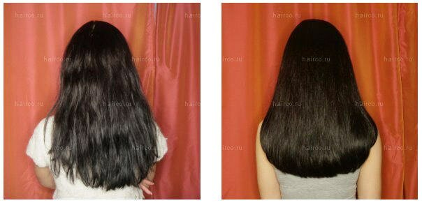 Ламинирование волос: До и После