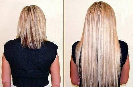 Ленточное наращивание волос: до и после