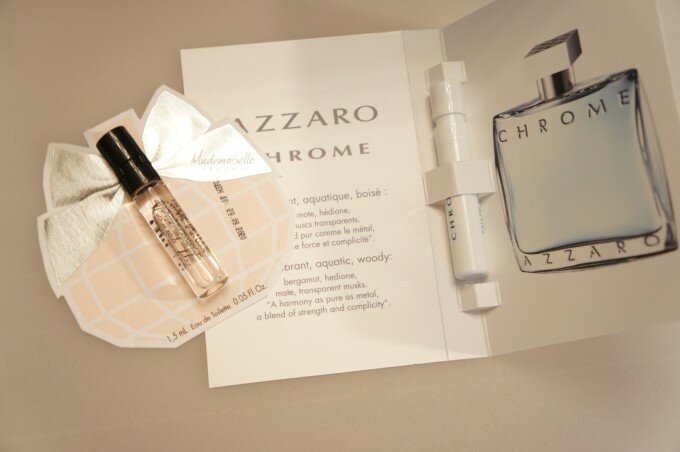 Парфюмерная вода для мужчин Azzaro Chrome и парфюмерная вода для женщин Mademoiselle Azzaro. Clarins
